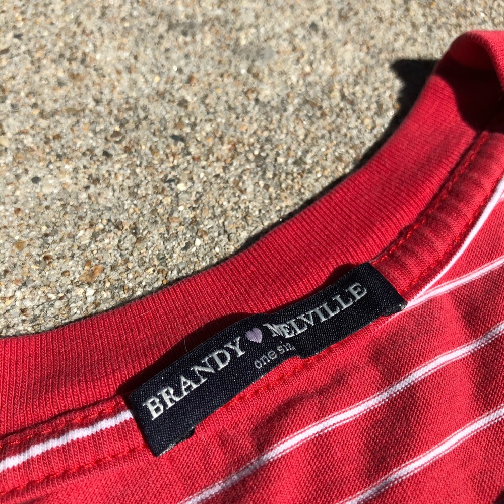 Brandy Melville red and white striped shirt - Picture 3 of 3